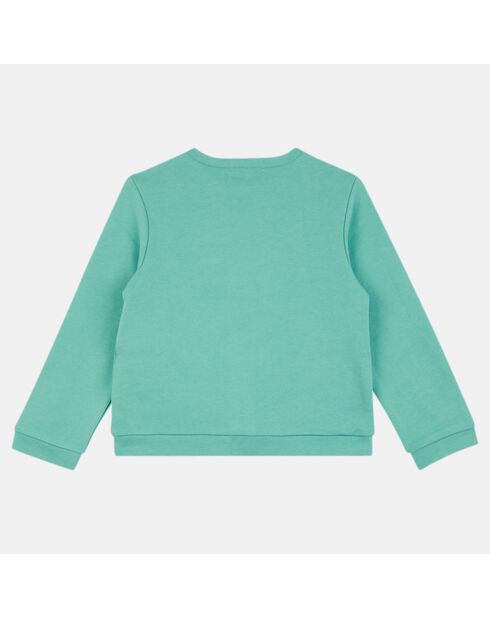 Cardigan en Coton piqué bio molletonné vert menthe