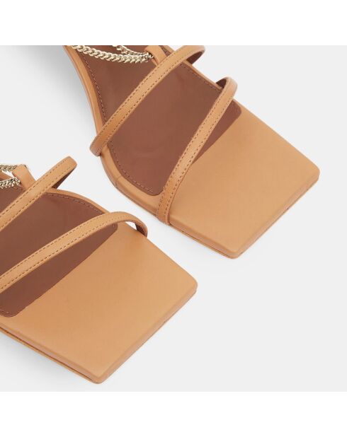 Sandales en Cuir Loan camel - Talon 8 cm