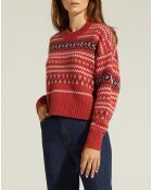 Pull en Laine & Cachemire Denver col rond rouge