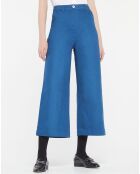 Pantalon 7/8 en twill de coton biologique Clément bleu foncé