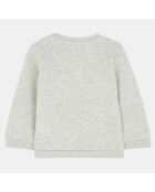 Sweat en Coton molletonné bio mélangé Aramo gris chiné