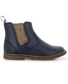 Boots City en Cuir bleu marine