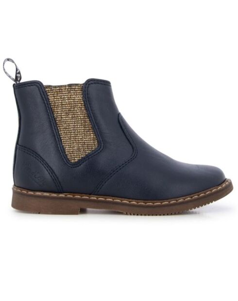 Boots City en Cuir bleu marine