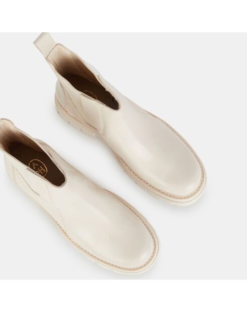 Chelsea Boots en Cuir Links beiges - Talon 6 cm