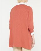 Sweat droit et long en Coton Lenny rose foncé