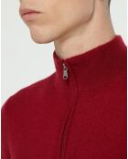 Pull 100% Cachemire Nachcam col zippé bordeaux