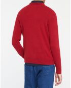 Pull 100% Cachemire Nachron col rond rouge