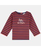 T-Shirt Marinière en Coton certifié Oeko-Tex Aruto bleu/rouge