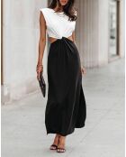 Robe Sandra écru/noir