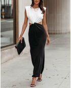 Robe Sandra écru/noir