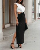 Robe Sandra écru/noir
