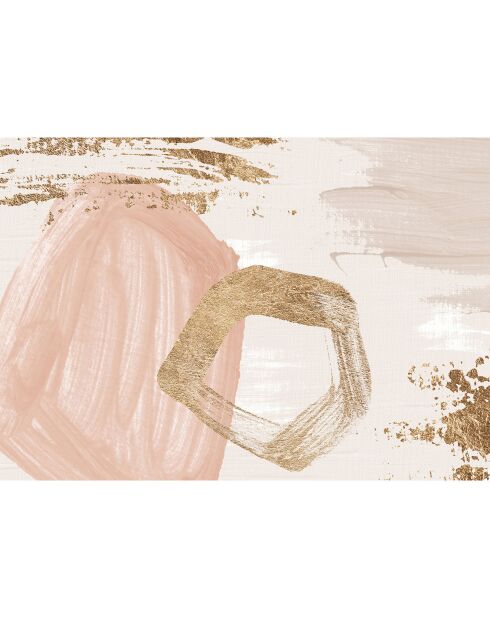 Tapis vinyle Oleo 2 rose/doré - 70x100 cm