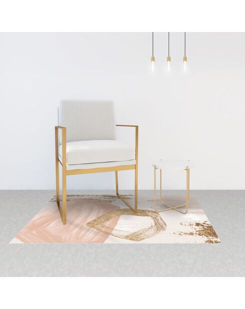 Tapis vinyle Oleo 2 rose/doré - 70x100 cm