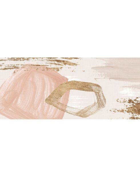 Tapis vinyle Oleo 2 rose/doré - 66x150 cm