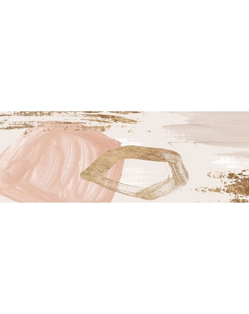 Tapis vinyle Oleo 2 rose/doré  - 66x180 cm