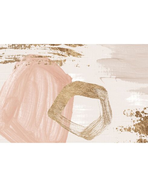 Tappeto in vinile Oleo 2 rosa/oro - 160x240 cm