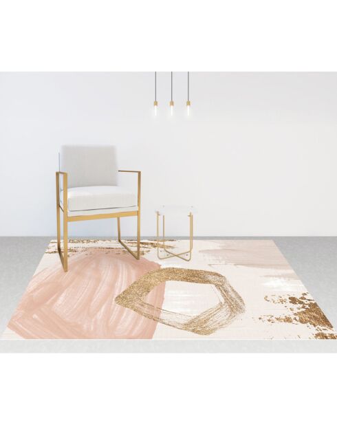 Tappeto in vinile Oleo 2 rosa/oro - 160x240 cm