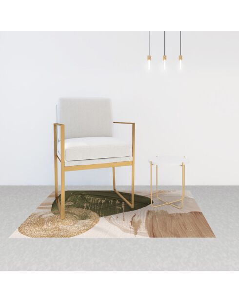 Tappeto in vinile Oleo 3 rosa/oro/kaki - 70x100 cm