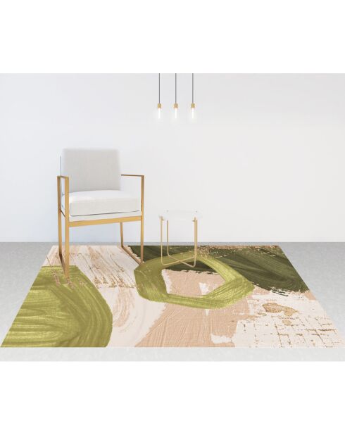 Tapis vinyle Oleo 9 vert/beige - 133x200 cm