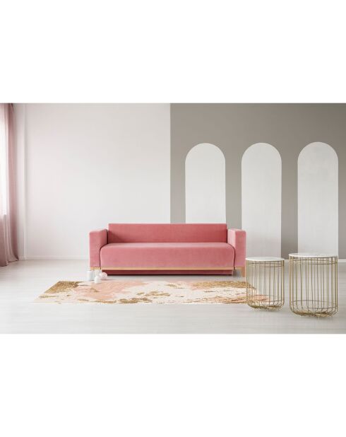 Tapis vinyle Oleo 12 rose/doré - 66x180 cm