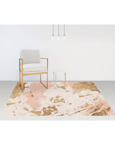 Oleo 12 roze/goud vinyltapijt - 160x240 cm