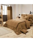 Extremo de cama de gasa de algodón Gaïa marrón