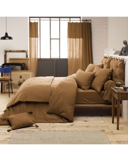 Bout de Lit  Gaze de Coton Gaïa marron