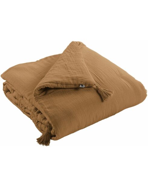 Edredon  Gaze de Coton Gaïa marron