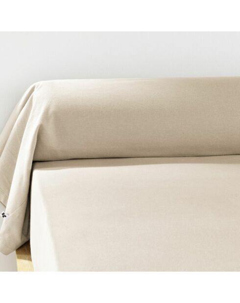 Taie de Traversin  Flanelle Candice beige - 85x185 cm