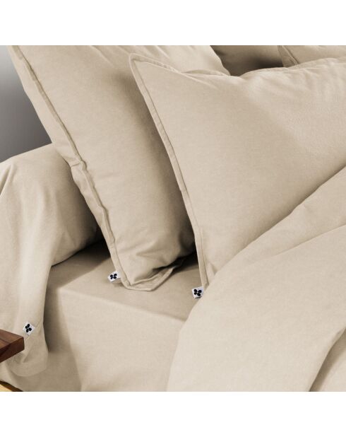 Taie de Traversin  Flanelle Candice beige - 85x185 cm