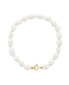 Armband aus Gelbgold mit weißen Süßwasser-Zuchtperlen aus Perlmutt