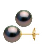 Prestige-Ohrringe aus Gelbgold und Tahiti-Zuchtperlen in Regenbogenfarben