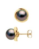 Regenbogen-Ohrringe aus Gelbgold und Tahiti-Zuchtperlen