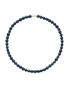 Halskette aus schwarzem Tahiti-Gelbgold und Süßwasser-Zuchtperlen