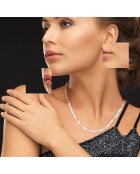 Collier en Or Jaune & Perles de Culture d'Eau Douce lavande/blanc/rose