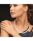 Geelgouden ketting met witte parelmoer gekweekte zoetwaterparels