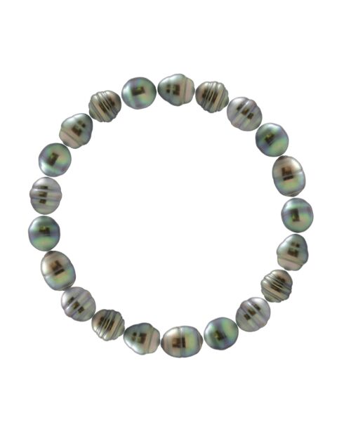 Armband met gekweekte parels in regenboogzilver en Tahitiaans