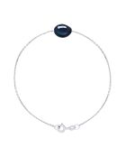 Bracelet en Argent & Perle de Culture d'Eau Douce black tahiti