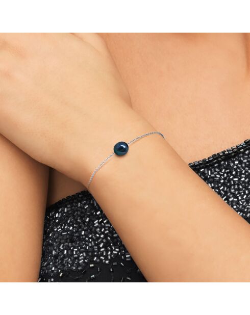 Bracelet en Argent & Perle de Culture d'Eau Douce black tahiti
