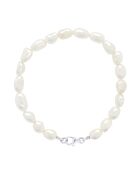 Bracciale in argento con perle coltivate d'acqua dolce in madreperla bianca