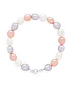 Armband aus lavendelfarben/weiß/rosafarbenem Silber und Süßwasser-Zuchtperlen