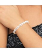 Silberarmband mit weißen Süßwasser-Zuchtperlen aus Perlmutt