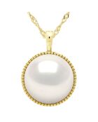 Collana Entourage in oro giallo e madreperla bianca, perla coltivata d'acqua dolce