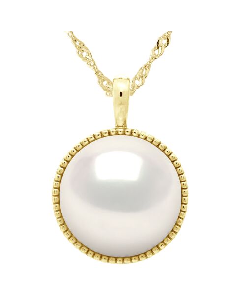 Collana Entourage in oro giallo e madreperla bianca, perla coltivata d'acqua dolce