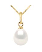 Pendentif en Or Jaune & Perle de Culture d'Eau Douce blanc nacre