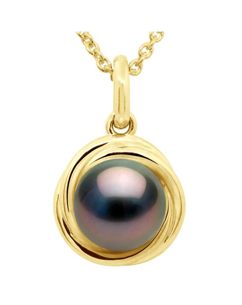 Regenbogen-Anhänger aus Gelbgold und Tahiti-Zuchtperlen