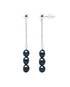 Boucles d'oreilles en Argent & Perles de Culture d'Eau Douce black tahiti