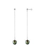 Ohrringe aus Regenbogen-Silber und Tahiti-Zuchtperlen