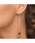 Boucles d'oreilles en Argent & Perles de Culture d'Eau Douce vert malachite