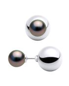 Zweiseitige Regenbogen-Ohrringe aus Silber und Tahiti-Zuchtperlen